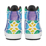 Reiki Chakra Flower Print High Top Leather Sneakers