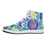 Reiki Chakra Flower Print High Top Leather Sneakers