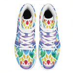 Reiki Chakra Flower Print High Top Leather Sneakers