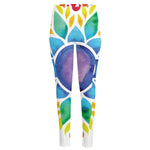 Reiki Chakra Flower Print High-Waisted Pocket Leggings