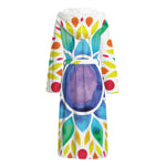 Reiki Chakra Flower Print Hooded Bathrobe