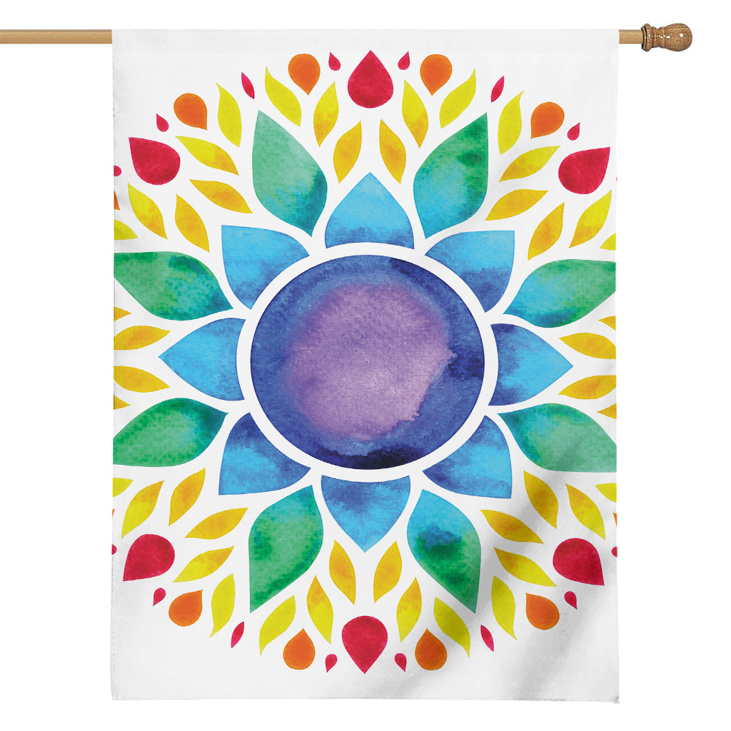 Reiki Chakra Flower Print House Flag