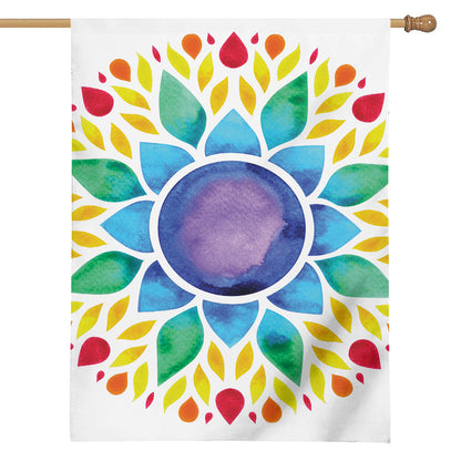 Reiki Chakra Flower Print House Flag