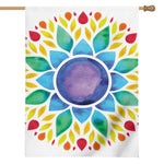 Reiki Chakra Flower Print House Flag