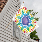 Reiki Chakra Flower Print House Flag
