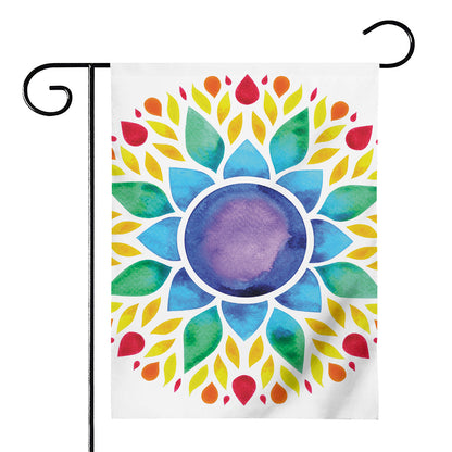 Reiki Chakra Flower Print House Flag