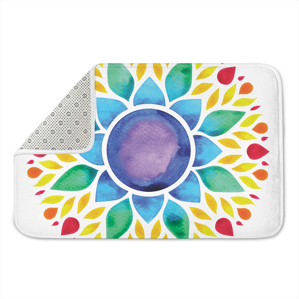 Reiki Chakra Flower Print Indoor Door Mat