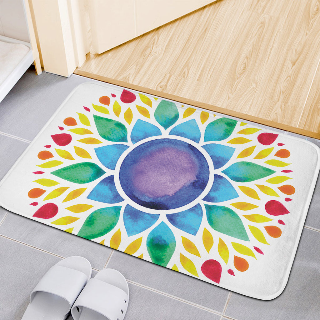 Reiki Chakra Flower Print Indoor Door Mat