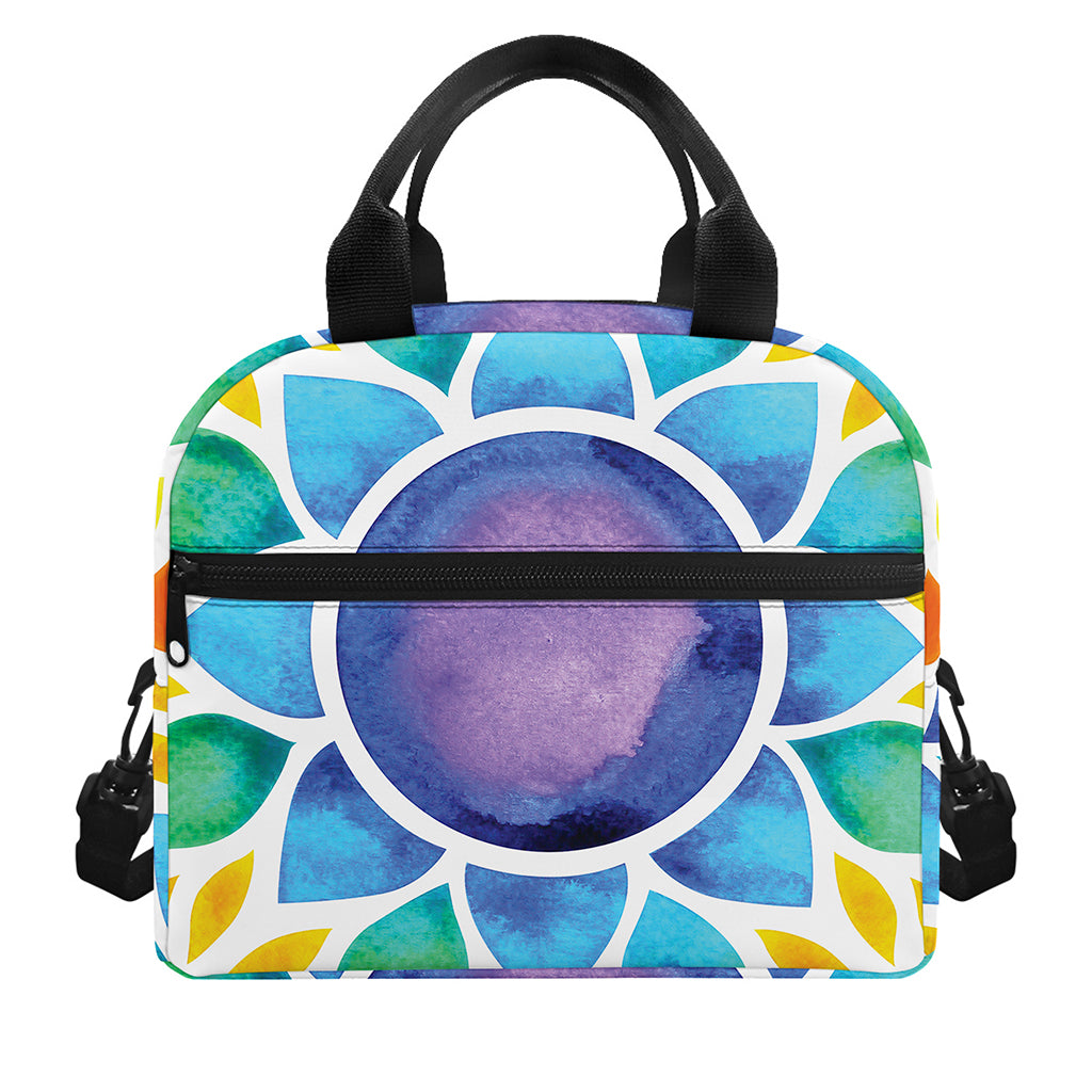Reiki Chakra Flower Print Insulated Lunch Bag