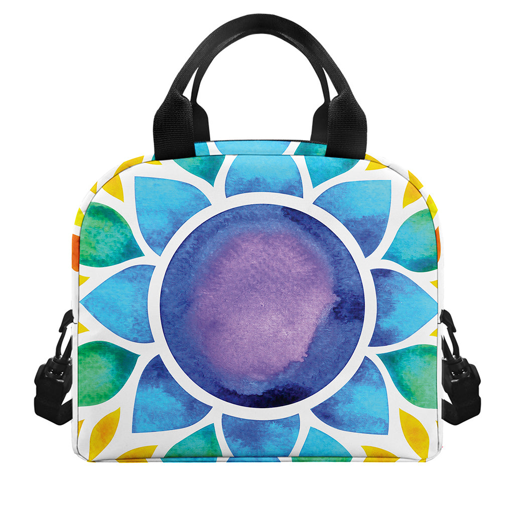 Reiki Chakra Flower Print Insulated Lunch Bag