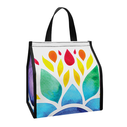 Reiki Chakra Flower Print Insulated Lunch Tote