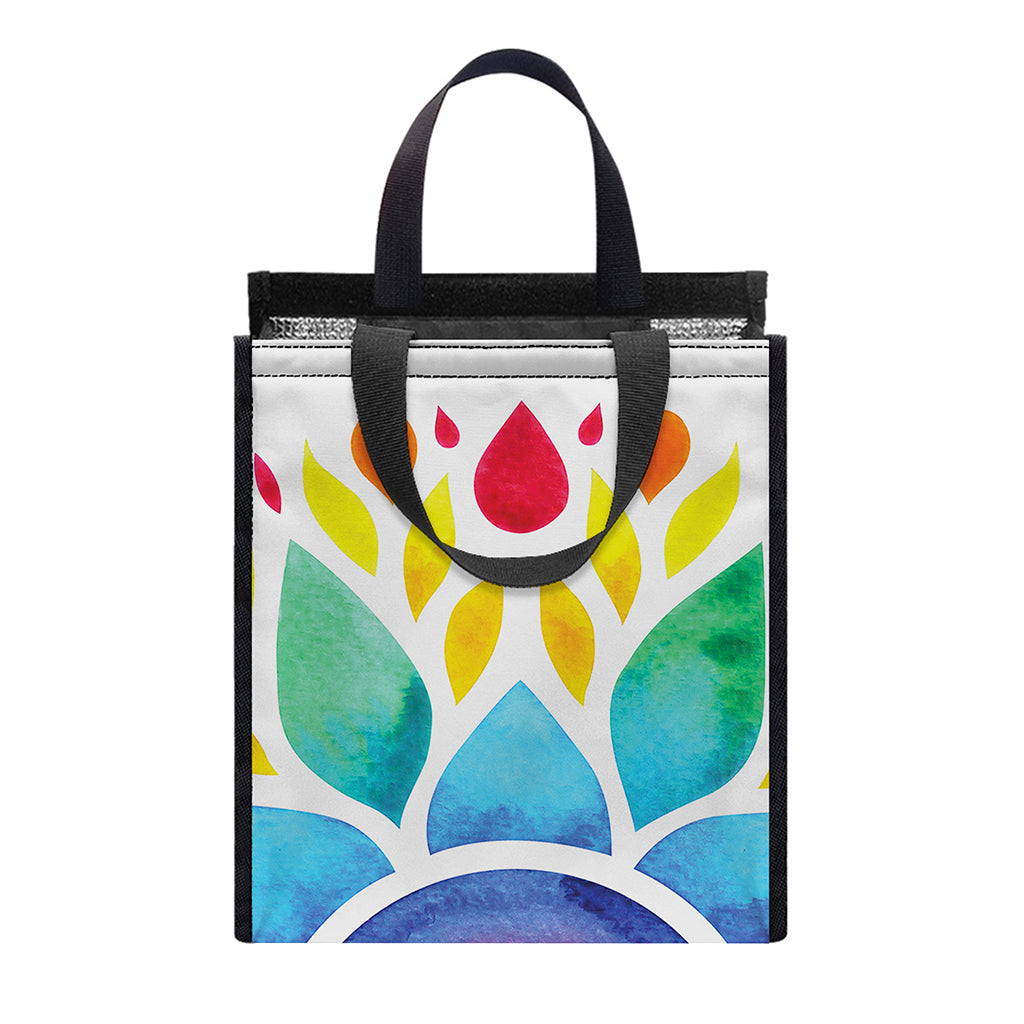 Reiki Chakra Flower Print Insulated Lunch Tote