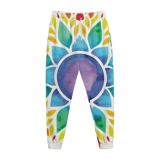Reiki Chakra Flower Print Jogger Pants