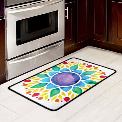Reiki Chakra Flower Print Kitchen Mat