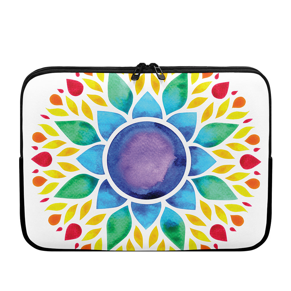 Reiki Chakra Flower Print Laptop Sleeve