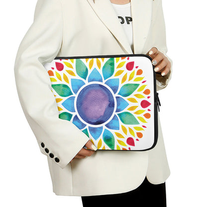 Reiki Chakra Flower Print Laptop Sleeve