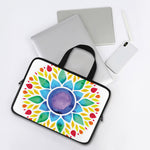 Reiki Chakra Flower Print Laptop Sleeve With Handle