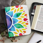 Reiki Chakra Flower Print Leather Bible Cover