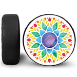 Reiki Chakra Flower Print Leather Spare Tire Cover