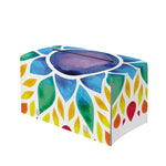 Reiki Chakra Flower Print Leather Tissue Box Cover