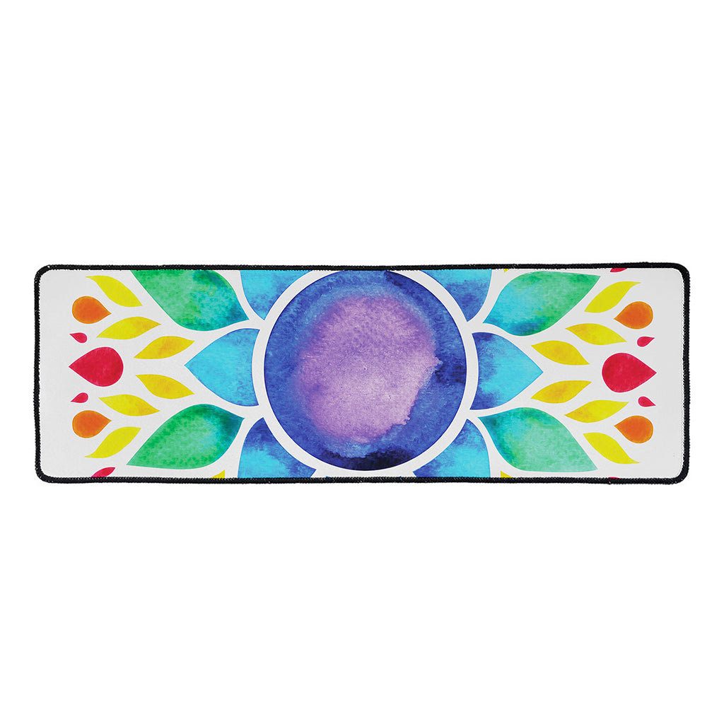 Reiki Chakra Flower Print Long Kitchen Mat