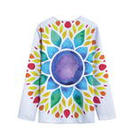 Reiki Chakra Flower Print Long Sleeve Short Coat