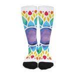 Reiki Chakra Flower Print Long Socks