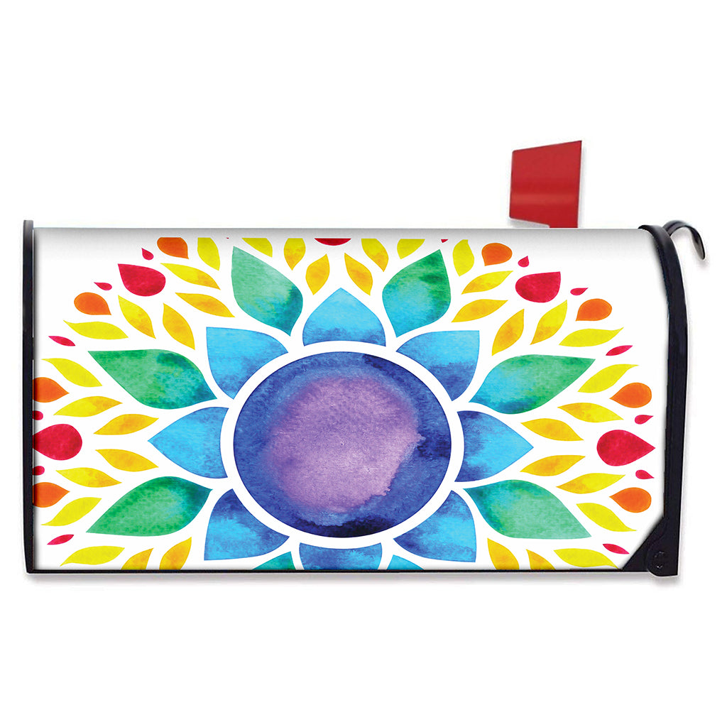 Reiki Chakra Flower Print Mailbox Cover