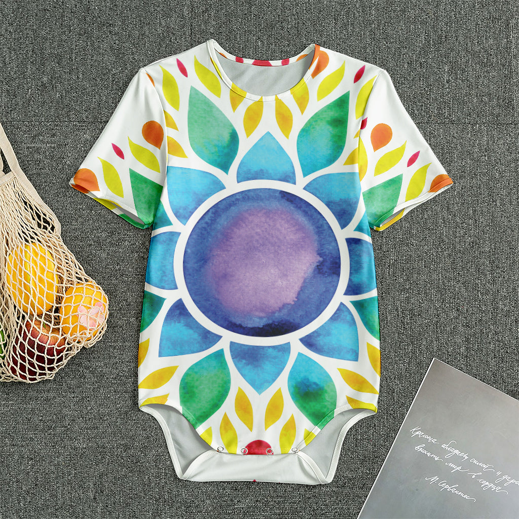 Reiki Chakra Flower Print Men's Bodysuit
