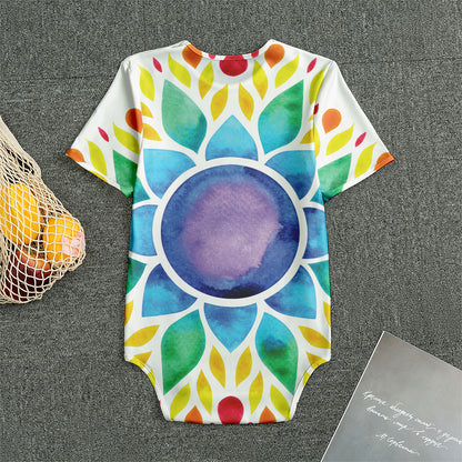 Reiki Chakra Flower Print Men's Bodysuit