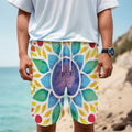 Reiki Chakra Flower Print Men's Cargo Shorts