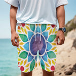 Reiki Chakra Flower Print Men's Cargo Shorts
