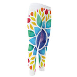 Reiki Chakra Flower Print Men's Compression Pants