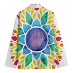Reiki Chakra Flower Print Men's Cotton Blazer