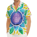 Reiki Chakra Flower Print Men's Deep V-Neck Shirt