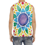 Reiki Chakra Flower Print Men's Fitness Tank Top