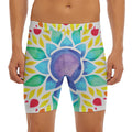 Reiki Chakra Flower Print Men's Long Boxer Briefs