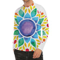 Reiki Chakra Flower Print Men's Long Sleeve Rash Guard