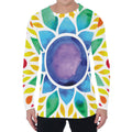 Reiki Chakra Flower Print Men's Long Sleeve T-Shirt