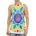 Reiki Chakra Flower Print Men's Muscle Tank Top