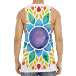 Reiki Chakra Flower Print Men's Muscle Tank Top