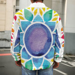 Reiki Chakra Flower Print Men's Shirt Jacket