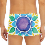 Reiki Chakra Flower Print Men's Short Boxer Briefs