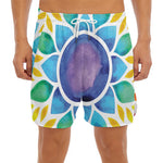 Reiki Chakra Flower Print Men's Split Running Shorts