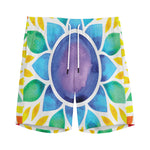 Reiki Chakra Flower Print Men's Sports Shorts