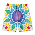 Reiki Chakra Flower Print Men's Swim Trunks