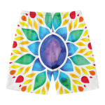 Reiki Chakra Flower Print Men's Swim Trunks