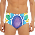 Reiki Chakra Flower Print Men's Triangle Swim Briefs