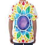 Reiki Chakra Flower Print Men's Velvet T-Shirt