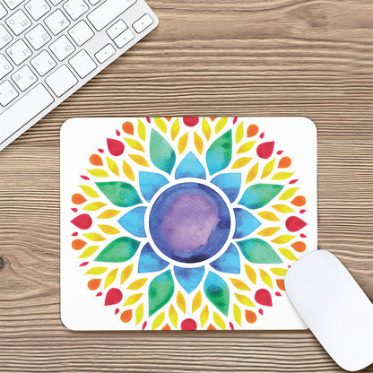 Reiki Chakra Flower Print Mouse Pad